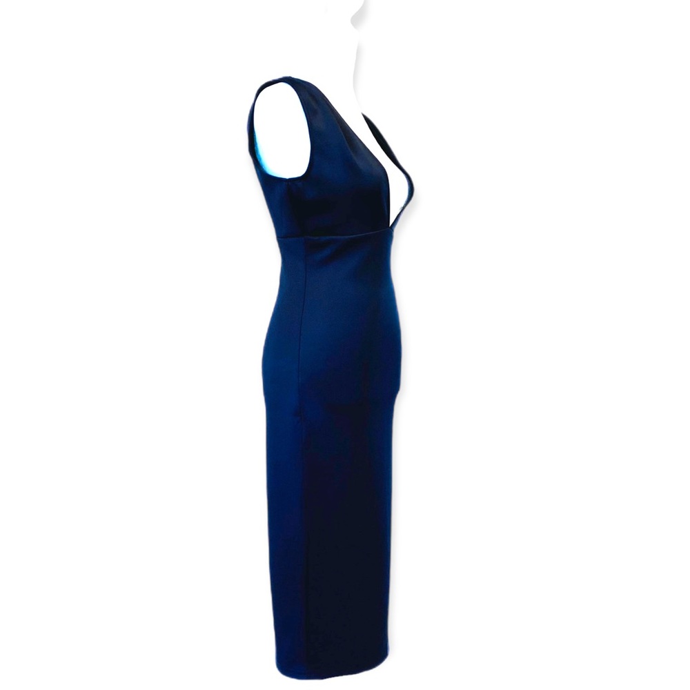 AX Paris | NW Plunge Hourglass Bodycon Midi Dress Navy Size 4 - Picture 10 of 16